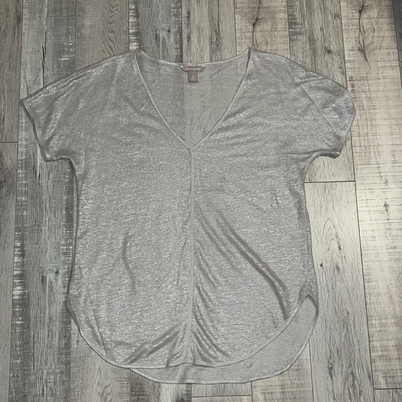 Banana Republic Silver Sheer V-Neck - Picture 2 of 9